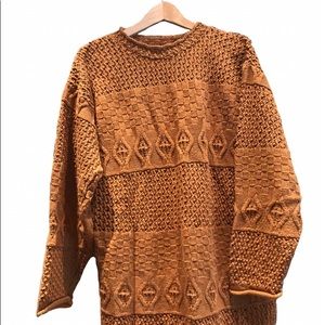 Vintage Golden Knit Sweater Dress